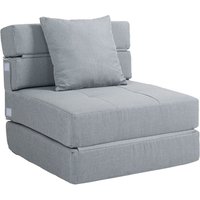 Schlafsessel Schlafsofa Sofabett Einzelsofa mit Waschbarem Kissen Grau von HOMCOM