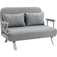 Homcom - Schlafsofa, Doppelsofa, Gästebett, inklusive 2 Kissen, Grau - Hellgrau von HOMCOM