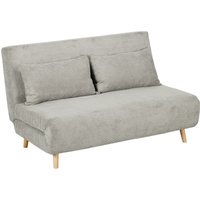 Schlafsofa, Klappbett mit Bettfunktion, Rückenkissen, Samtoptik, Grau von HOMCOM