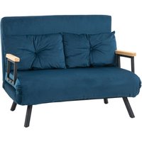 Schlafsofa, Zweisitzer mit Bettfunktion, Schlafcouch mit Samtoptik, Rückenkissen von HOMCOM
