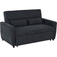 Homcom - Schlafsofa, 2-Sitzer Sofa mit Schlaffunktion, Verstellbare Rückenlehne, Couch mit Kissen, Samtoptik, Schlafcouch mit Bettkasten für Homcom - Schlafsofa, 2-Sitzer Sofa mit Schlaffunktion, Verstellbare Rückenlehne, Couch mit Kissen, Samtoptik, Schlafcouch mit Bettkasten für von HOMCOM
