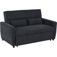 Homcom - Schlafsofa 2-Sitzer ausklappbar 148 x 82 x 89 cm Dunkelgrau - Schwarz von HOMCOM