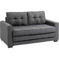 Schlafsofa Klappsofa 2-Sitzer Stoffsofa Leinen-Touch Gummiholz Grau von HOMCOM
