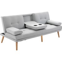 Schlafsofa Sofabett Schlafcouch 3 Sitzer Leinen von HOMCOM