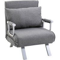Schlafsofa mit Armlehne 3-in-1 Schlafsessel Gästebett Klappmatratze Klappbett Chaiselongue Multifunktion leinenartiges Polyester Grau 65 x 69 x 80 cm Schlafsofa mit Armlehne 3-in-1 Schlafsessel Gästebett Klappmatratze Klappbett Chaiselongue Multifunktion leinenartiges Polyester Grau 65 x 69 x 80 cm von HOMCOM