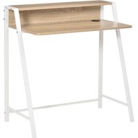 Schreibtisch 836-055AK weiß Eiche Nachbildung B/H/T: ca. 84x85x45 cm von HOMCOM