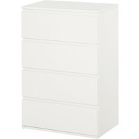Schubladenschrank Kommoden Sideboard mit 4 Schubladen, abnehmbar, Grifflose, Weiß von HOMCOM