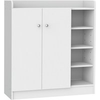Schuhschrank Schuhregal Allzweckschrank Kommode Dielenschrank Highboard Schrank Ablage Regal 2-Türig 4 Fächer Weiß 83 x 30 x 90 cm - Homcom Schuhschrank Schuhregal Allzweckschrank Kommode Dielenschrank Highboard Schrank Ablage Regal 2-Türig 4 Fächer Weiß 83 x 30 x 90 cm - Homcom von HOMCOM