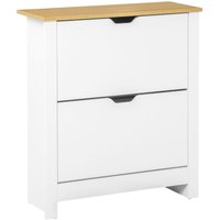 Schuhschrank Schuhregal mit Schublade für 12 Paar Schuhe Weiß+Natur von HOMCOM
