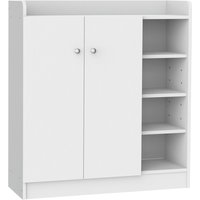 Schuhschrank mit 4 Fächer Schuhregal Kommode Allzweckschrank Spanplatte von HOMCOM