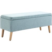Sitzbank mit Stauraum Polsterbank mit Leinenoptik, Sitztruhe mit Holzbeine, Truhenbank für Wohnzimmer Schlafzimmer Flur 110 x 39 x 45 cm, Hellgrün Sitzbank mit Stauraum Polsterbank mit Leinenoptik, Sitztruhe mit Holzbeine, Truhenbank für Wohnzimmer Schlafzimmer Flur 110 x 39 x 45 cm, Hellgrün von HOMCOM