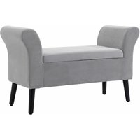 Homcom - Sitzbank Polsterbank mit Stauraum Bettbank mit Armlehne für Flur Schlafzimmer samtartiges Polyester 111,5 x 41 x 65 cm Hellgrau Homcom - Sitzbank Polsterbank mit Stauraum Bettbank mit Armlehne für Flur Schlafzimmer samtartiges Polyester 111,5 x 41 x 65 cm Hellgrau von HOMCOM