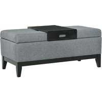 Sitzbank Sitzhocker belastbar bis 120 kg mit Tablett Dunkelgrau+Schwarz von HOMCOM