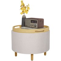 Sitzhocker Ottomane mit Stauraum Runder Polsterhocker mit Klappdeckel von HOMCOM