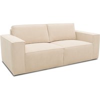 Sofa 100017, 2-Sitzer, Cord, Rückenkissen, Armlehnen, 2er Couch, 210 x 93 x 84 cm (BxTxH), creme   Aosom von HOMCOM