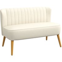 Sofa 2-Sitzer Stoffsofa Couch Polstersofa Loungesofa breit Cremeweiß von HOMCOM