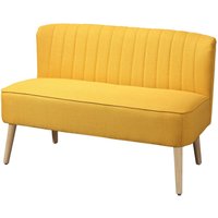 Sofa 2-Sitzer Stoffsofa Couch Polstersofa Loungesofa breit Gelb von HOMCOM
