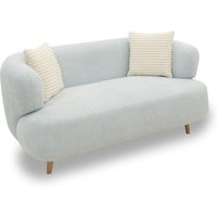 Sofa 800014, 2-Sitzer, runde Ecken, Holzfüße Eiche, 2er Couch, 86 x 73 x 160 cm (BxTxH), blau   Aosom von HOMCOM