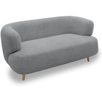 Sofa 800014, 2-Sitzer, runde Ecken, Holzfüße Eiche, 2er Couch, 86 x 73 x 160 cm (BxTxH), grau   Aosom von HOMCOM