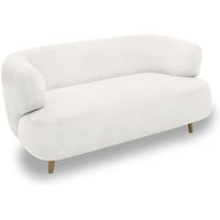 Sofa 800014, 2-Sitzer, runde Ecken, Holzfüße Eiche, 2er Couch, 86 x 73 x 160 cm (BxTxH), weiß   Aosom von HOMCOM