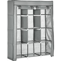 Stoffschrank, Faltschrank, Kleiderschrank mit Kleiderstangen, 8 Ebenen von HOMCOM