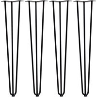 Tischbeine, 4er-Set Tischfüße, Möbelfüße aus Stahl Tischgestell mit Gabel-Design für Couchtisch, Esstisch, Schwarz, 12 x 12 x 72 cm - Homcom Tischbeine, 4er-Set Tischfüße, Möbelfüße aus Stahl Tischgestell mit Gabel-Design für Couchtisch, Esstisch, Schwarz, 12 x 12 x 72 cm - Homcom von HOMCOM