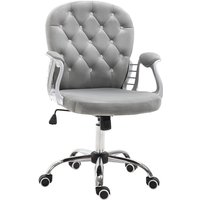 Vinsetto Bürostuhl, Ergonomisch Schreibtischstuhl mit Armlehne, Gepolsterter Rückenlehne, Höhenverstellbar Computerstuhl mit Velvetoptik, Drehstuhl von HOMCOM