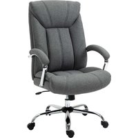 Vinsetto Bürostuhl mit Wippfunktion ergonomischer Stuhl mit gepolsterte Armlehne Kopfstütze höhenverstellbarer Schreibtischstuhl Drehstuhl mit Rückenlehne Nylon Grau 65 x 78 x 110-120 cm von HOMCOM