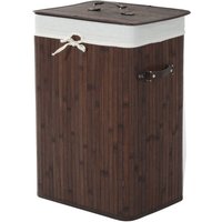 Wäschekorb, Wäschebox, Wäschesammler mit Deckel, Segeltuchsack, Bambus , faltbar, 72L, Dunkelbraun, 40 x 30 x 60 cm von HOMCOM