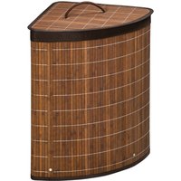 Wäschekorb 55L Wäschesammler Wäschebox mit Deckel, Griff, Bambus, Braun von HOMCOM