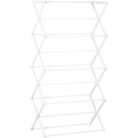 Wäscheständer faltbar 8-stufiger Trockenständer Metall Kunststoff Weiß 74 x 35 x 144 cm von HOMCOM
