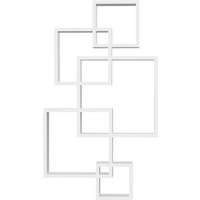 Wandregal Schweberegal, 5 Würfel, ineinandergreifend, 9 Fächer, Naturholz, Weiß, 49,5 x 10,2 x 86cm - Weiß - Homcom von HOMCOM