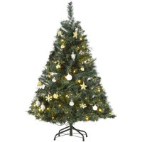Weihnachtsbaum Tannenbaum mit Deko 80 LEDs 307 Spitzen Ø75 x 120H cm von HOMCOM