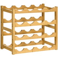 Weinregal für 16 Flaschen Wasserfestes Getränkeregal aus Bambus Naturholz 43 x 23,5 x 38 cm Weinregal für 16 Flaschen Wasserfestes Getränkeregal aus Bambus Naturholz 43 x 23,5 x 38 cm von HOMCOM
