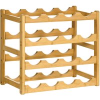 Weinregal aus Bambus für 16 Weinflaschen, 4 Regale, 43 cm x 23,5 cm x 38 cm Natur - Naturholz - Homcom von HOMCOM