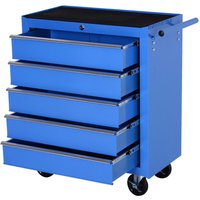 Werkstattwagen mit 5 Schubladen blau B/H/T: ca. 67,5x77x33 cm von HOMCOM