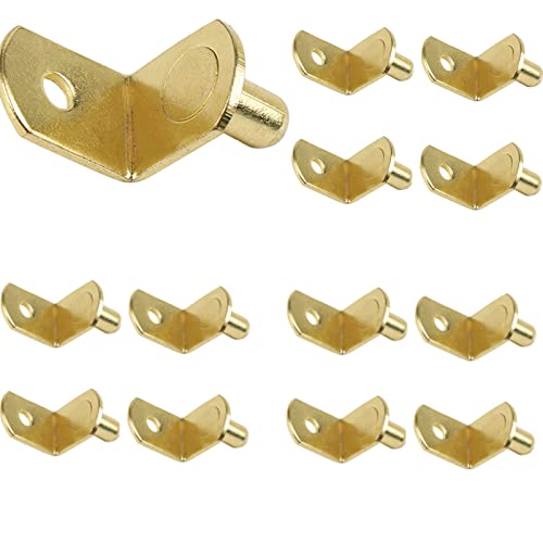 30 Stück 5 Mm/6 Mm Halterungsstil Schrankregalstifte Mit Loch 4 Mm Loch Regalstützstifte L-förmige Hardware Robuste Regalstützstifte Für Küchenschrankmöbel Bücherregale (5MM,Gold Farbe) von HOMDECR