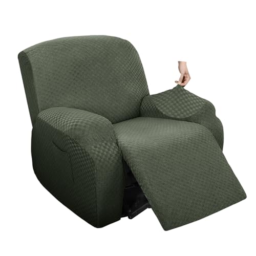 HOMDECR Stretchhusse Für Relaxsessel Sesselbezug,Elastisch Sesselbezug 4/6/8Teilig Sesselschoner, Elastisch Bezug Für Fernsehsessel Liege Sessel Schaukelstuhl Relaxstuhl (Grün,1 Seater) von HOMDECR