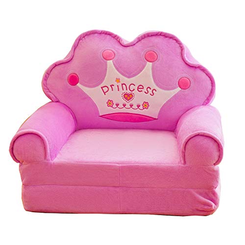 HOMDREAM Plüsch Kindersofa Sitzen Stuhl Prinzessin Crown Sessel Niedlichen Cartoon Waschbar Kinder Falten Sofa Stühle Sitzbezug Gepolsterte Wohnzimmermöbel,Purple von HOMDREAM