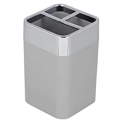 HOME BASICS TH35007 Zahnbürstenhalter, ABS-Kunststoff, GRAU, Toothbrush Holder von HOME BASICS