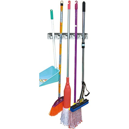 Home Basics Mopp und Besen Hängeorganizer mit 6 Haken von HOME BASICS