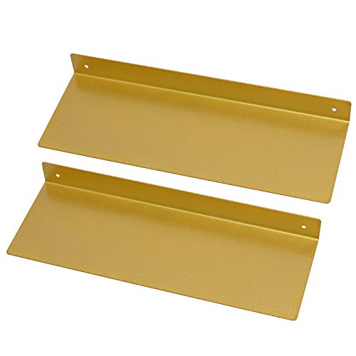 HOME COMPOSER 40cm Wandregale Metall Gold, 2er Set Modern Badezimmer Rostfrei Metallregal, Schweberegale Schwimmende Stahlregale für Küche Wohnzimmer Schlafzimmer Büro von HOME COMPOSER