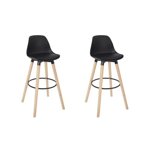 HOME DECO FACTORY, HD0186, Set mit 2 Barhockern im modernen Design, optimaler Komfort, höhenverstellbar, verstärkte Stabilität, pflegeleicht – Schwarz, 37 cm von HOME DECO FACTORY