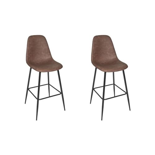 HOME DECO FACTORY, HD0188, Set mit 2 bernsteinbraunen Barstühlen, Indus Bistro, Möbel, Sitz, Hocker und Barstuhl, 44 x 110 x 52 cm, Sitzhöhe 70 cm, Schwarzbraun von HOME DECO FACTORY