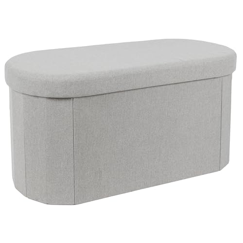 HOME DECO FACTORY, HD0193, graue Faltbare Banktruhe, Pillenmodell, Möbel, Sitz, Faltbare Truhe und Bank, 76 x 38 x 38 cm, Sitzhöhe 38 cm, grau von HOME DECO FACTORY