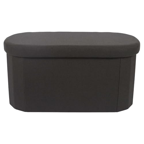 HOME DECO FACTORY, HD0194, Schwarze Faltbare Banktruhe, Pillenmodell, Möbel, Sitz, Faltbare Truhe und Bank, 76 x 38 x 38 cm, Sitzhöhe 38 cm, schwarz von HOME DECO FACTORY