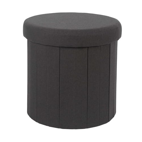 HOME DECO FACTORY, HD0197, Schwarze Faltbare Ottoman-Truhe, Pillen-Modell, Möbel, Sitz, Faltbare Truhe und Bank, 38x38x38 cm, Sitzhöhe 38 cm, Schwarz von HOME DECO FACTORY