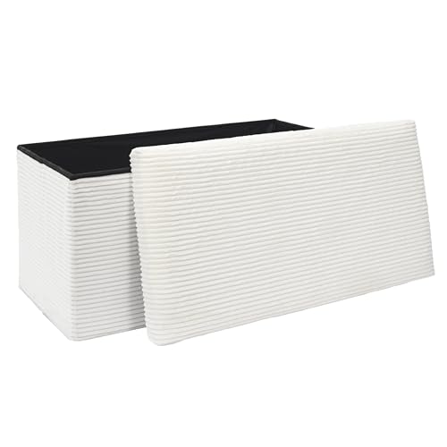 HOME DECO FACTORY, HD0279, Cotele Scott Beige Faltbare Banktruhe, Weichheit, Möbel, Sitz, Faltbare Truhe und Bank, 76x38x38 cm, Sitzhöhe 38 cm, Beige von HOME DECO FACTORY