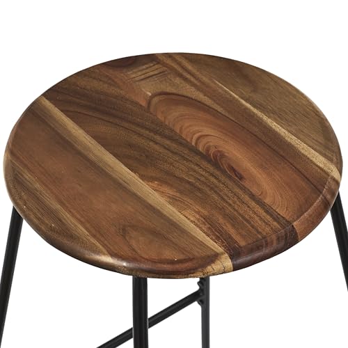 HOME DECO FACTORY, HD0363, Akazien-Barhocker, Weichheit, Möbel, Sitz, Hocker und Barstuhl, 42x70x42 cm, Sitzhöhe 70 cm, Braun Schwarz von HOME DECO FACTORY
