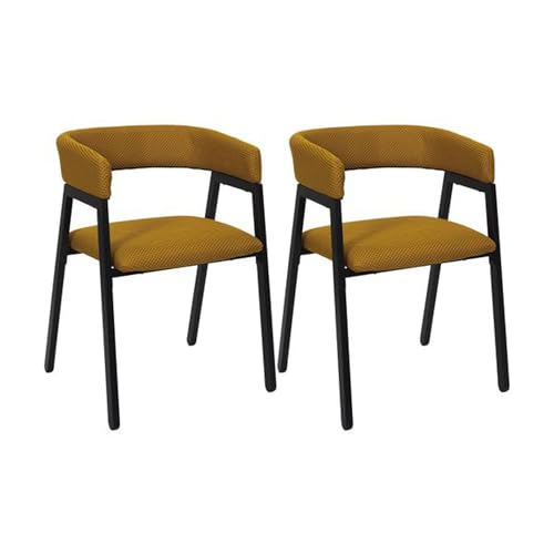 HOME DECO FACTORY, HD0465, Set mit 2 modernen Designer-Sesseln, bequem und pflegeleicht, perfekt für Wohnzimmer oder Büro, Größe 505 x 74 x 50 cm, Farbe Gelb von HOME DECO FACTORY